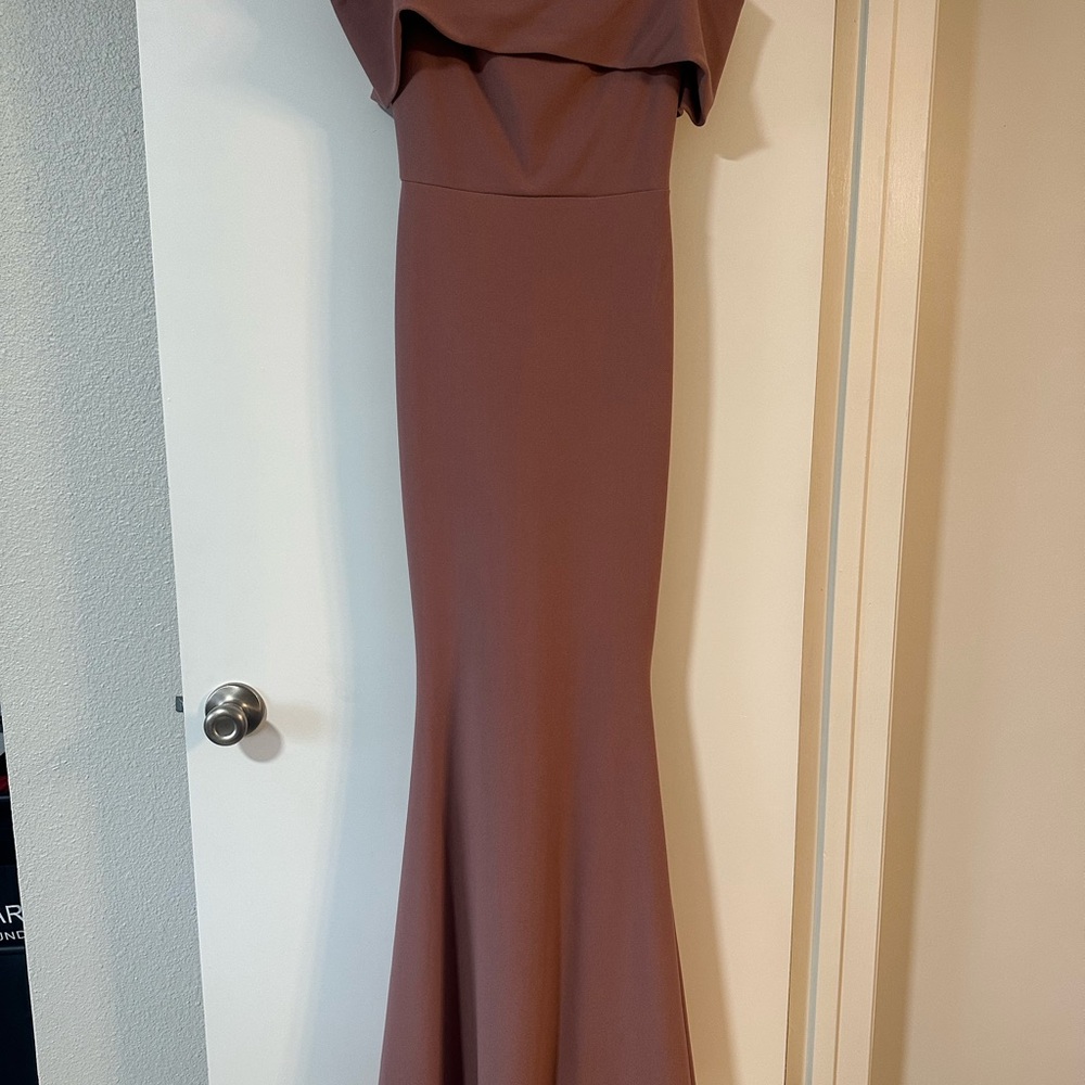 Elegant Mauve Off-Shoulder Dress